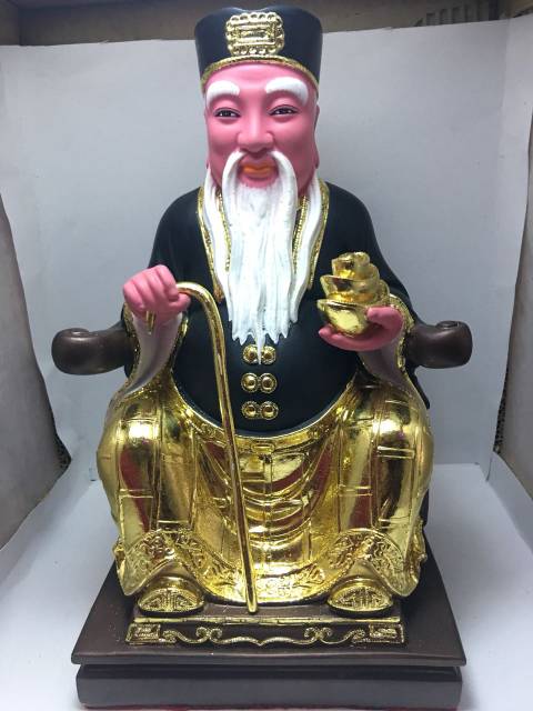 Patung Datuk Dewa Bumi Fiber uk 12in Rekomended Baju Putih