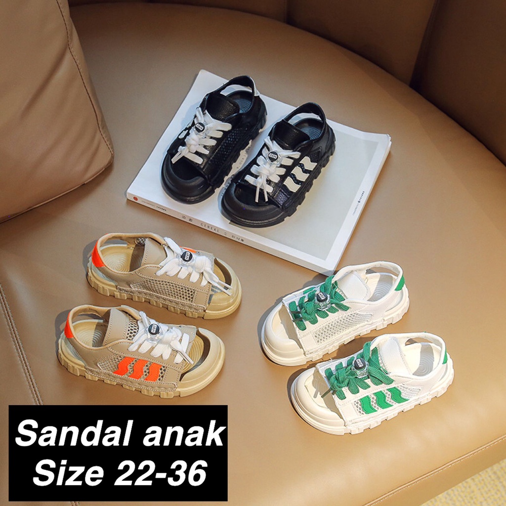 (LOLI-JKT) Y581 SANDAL ANAK 3 WARNA MODEL TALI VARIASI SIZE 22-36