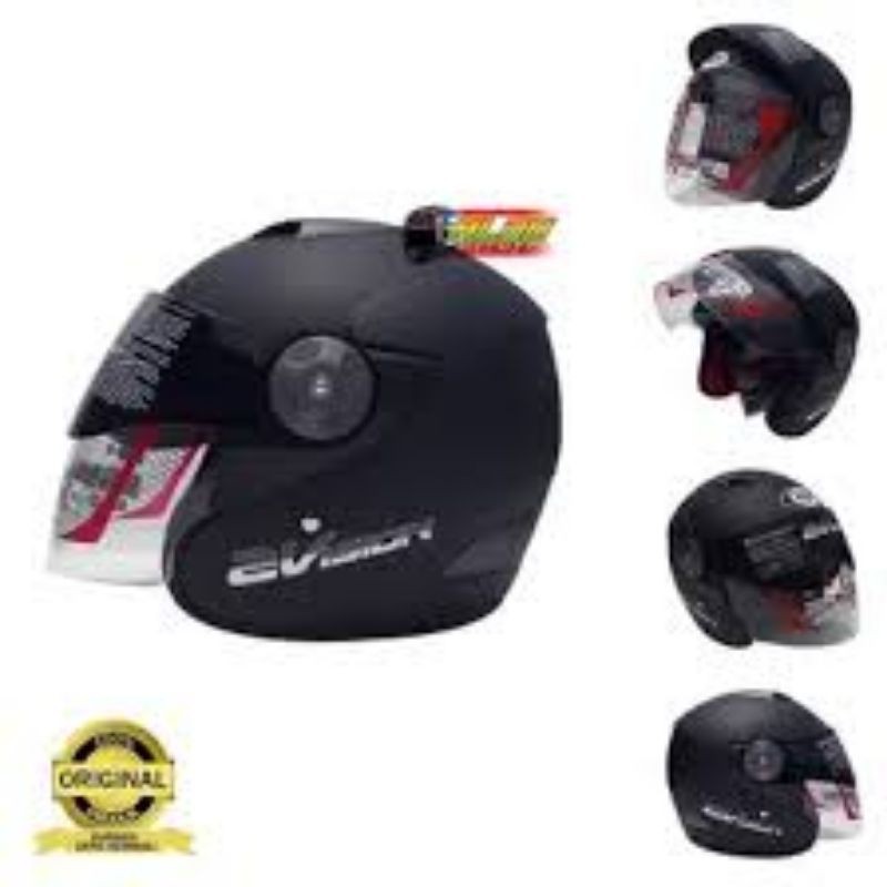 Helm KYT 2 vision matt black doff hitam dop 2vision