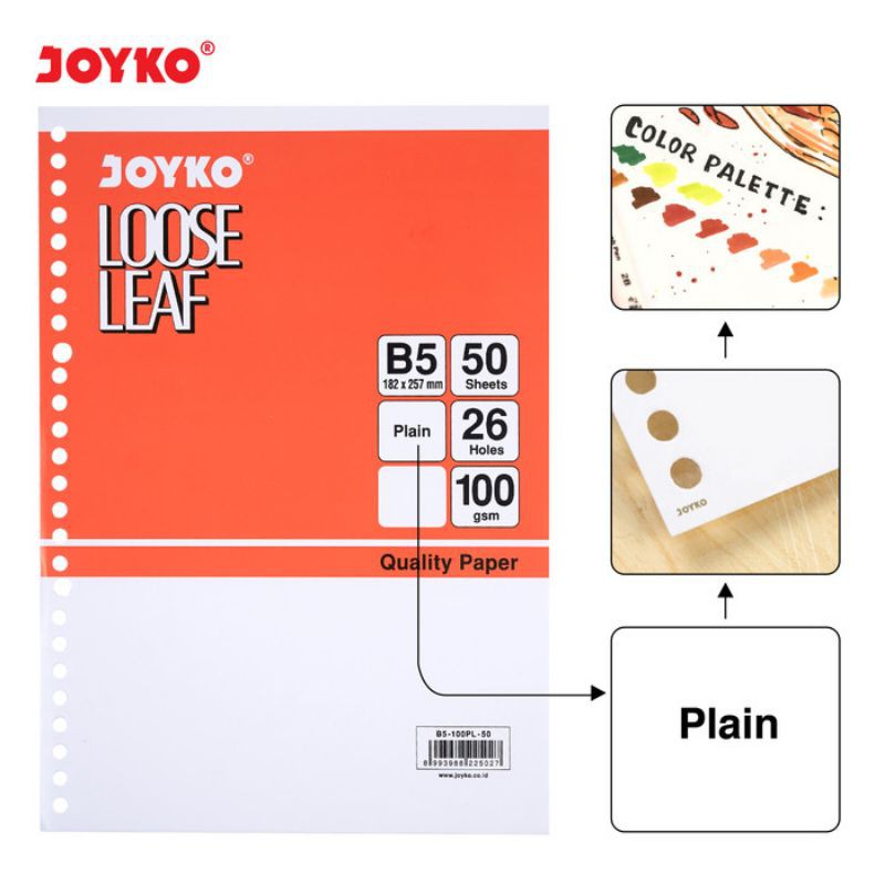 

Loose Leaf Isi Kertas File Binder Joyko B5-100PL Plain - 50 Lembar