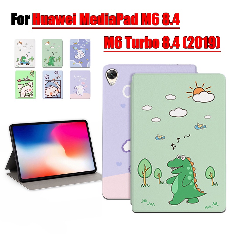 [Ready Stock] Untuk Huawei MediaPad M6 8.4 inch (2019) Tablet Pelindung Case M6 Turbo 8.4 VRD-AL10 VRD-W10 VRD-W09 Pola Fashion Kartun Anime Stand Flip Cover