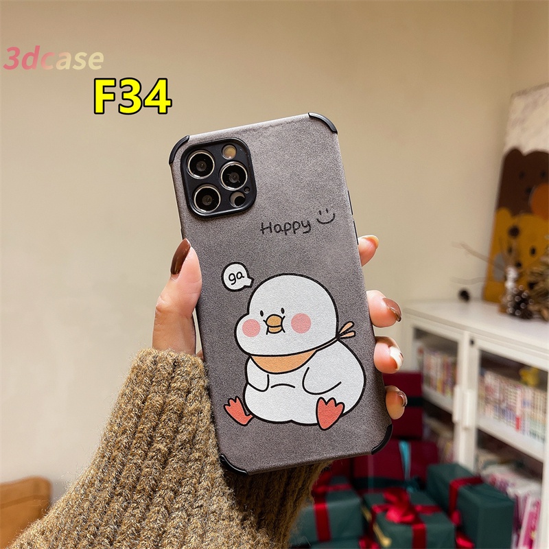 Casing Soft Case Realme C15 C21 C20 C12 C11 2021 5 5S 5i 6i C20A C17 7i C1 C2 C3 C3i realme Narzo 20 10 10A 20A 30A A15 A7 A5S A9 A5 2020  The New Tide Brand Duck Lamb Skin Leather Case