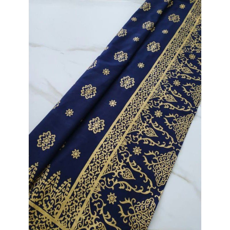 kain batik printing pekalongan prada songket biru
