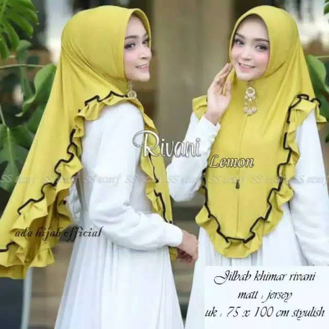 Jilbab Khimar RIVANI / Bergo Instan Rempel Jersey / Hijab Pet Antem / Kerudung Pinguin Jersey Kriwil