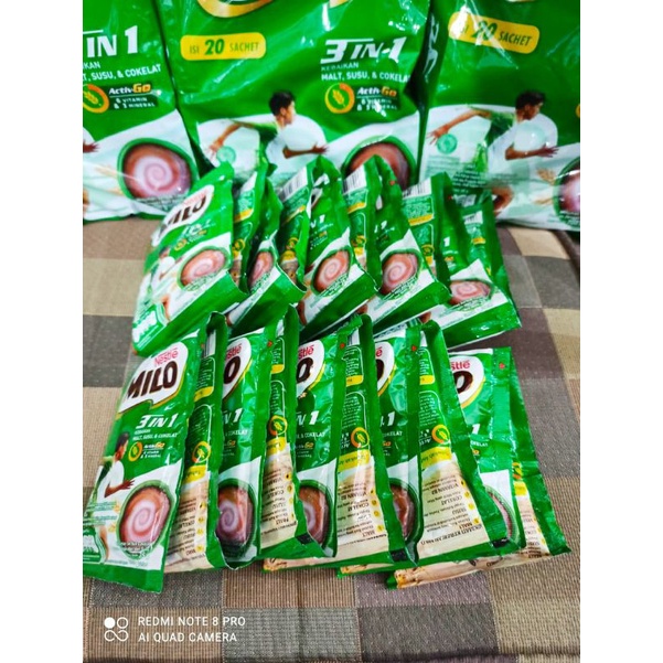 MILO 3 IN 1 RENCENG 20 Sachet @ 35 GRAM