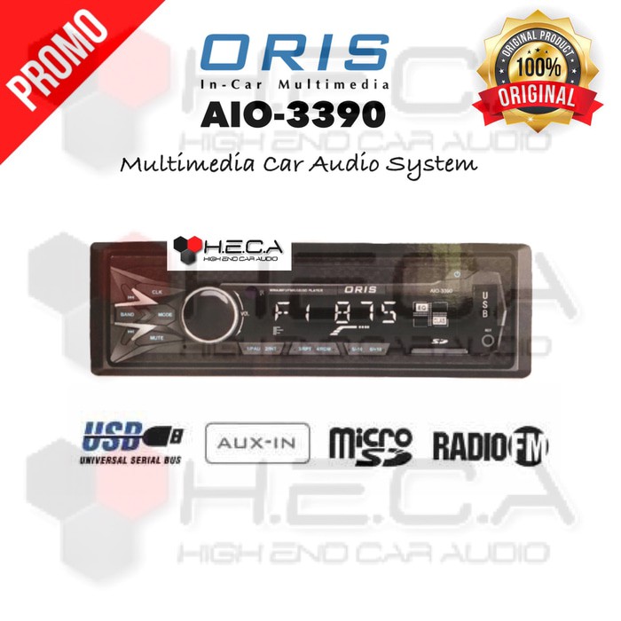 Single Din Oris Aio-3390 Tape Usb Radio Mp3 Audio Mobil Aio3390 Murah + Gratis