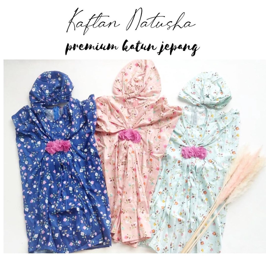 KAFTAN PREMIUM KATUN JEPANG gamis setelan baju turban muslim anak bayi peremuan Babeebabyshop GARDENIA zoya