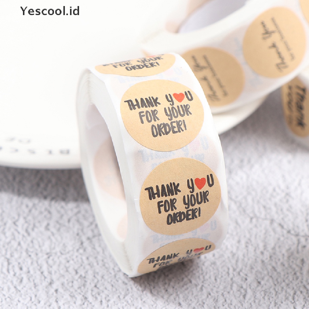 Stiker Label Segel Amplop Desain Thank You for Your Order Supporting My Bisnis