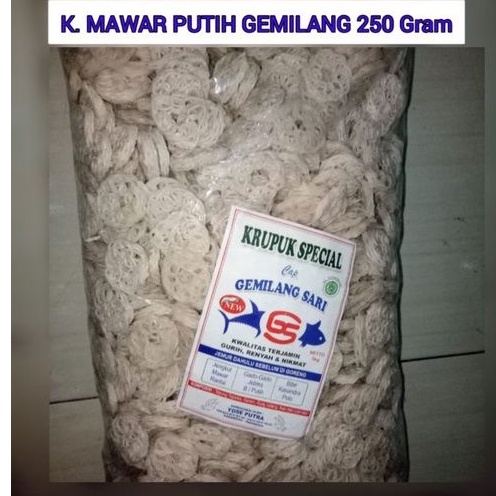 

Kerupuk Mawar Putih Gemilang Mentah 250 Gram