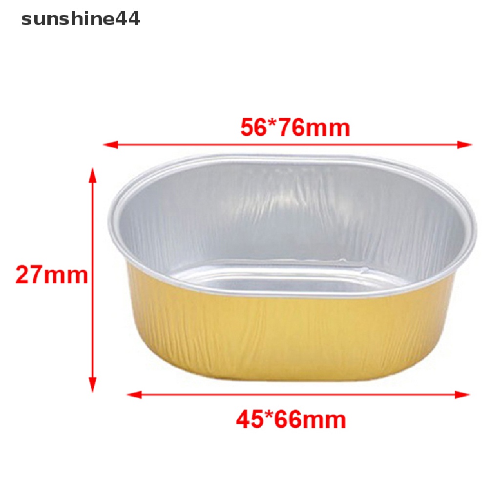 Sunshine 10pcs Cup Cetakan Kue Bahan Aluminum Foil Tahan Panas Dengan Tutup