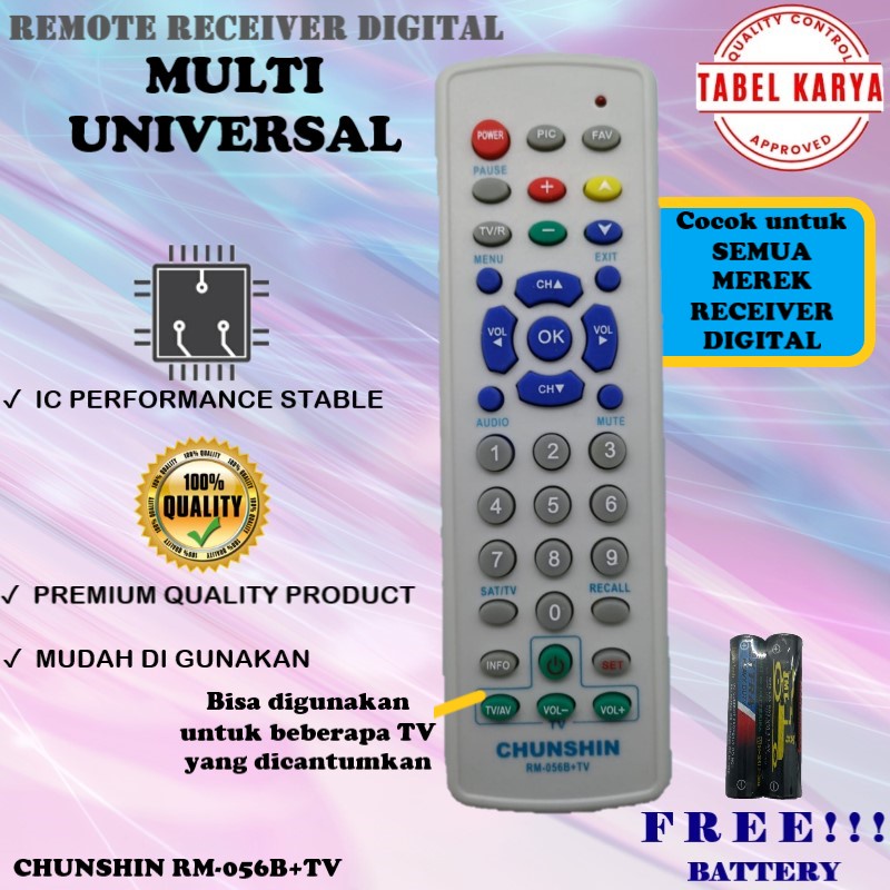 REMOTE REMOT RECEIVER DIGITAL PARABOLA+TV MULTI UNIVERSAL
