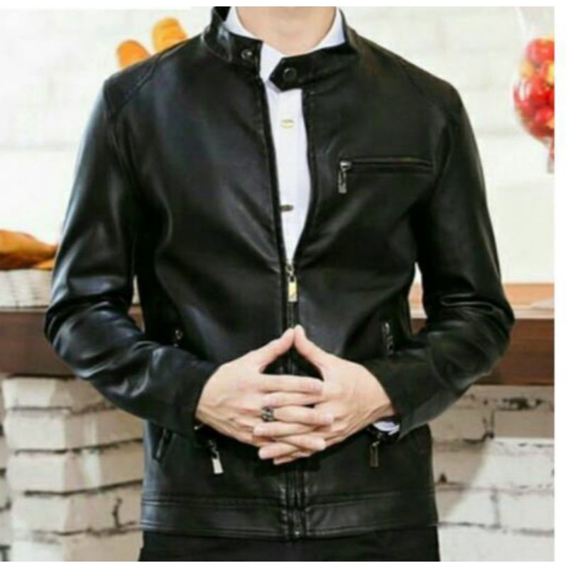 Jaket kulit pria terbaru jaket sintetis pria kasual kulit import vienna bisa COD