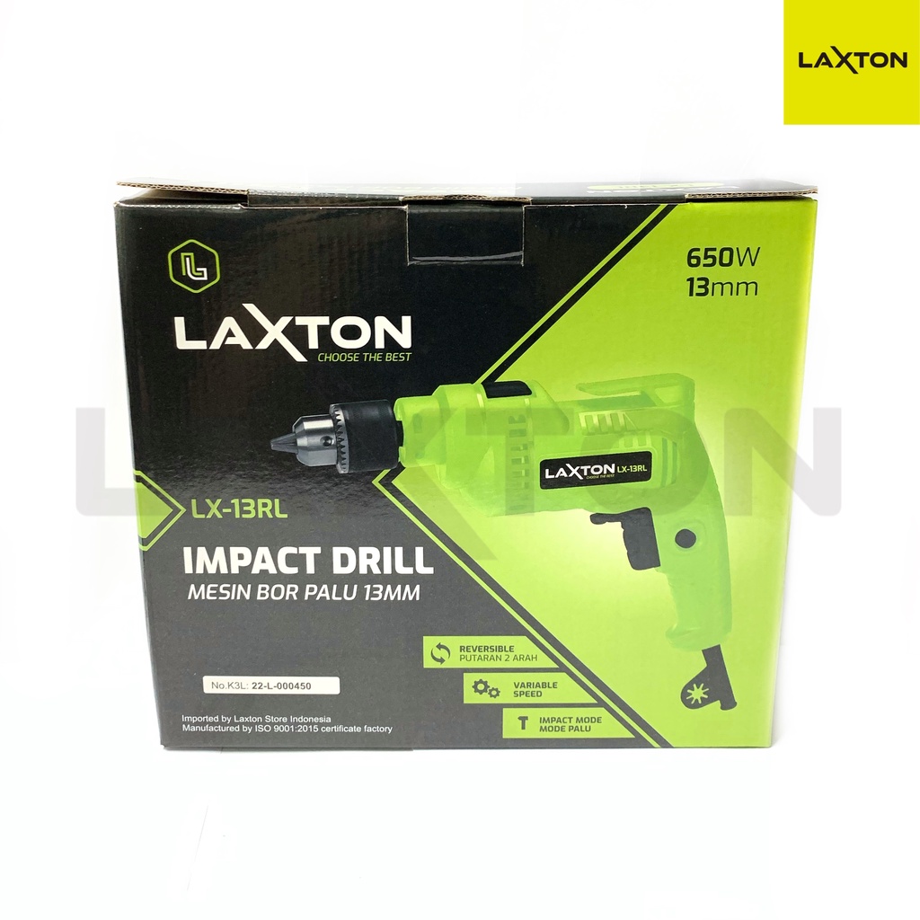 LAXTON Mesin Bor Listrik beton impact Tangan 13mm BOLAK BALIK LX13RL MURAH LARIS