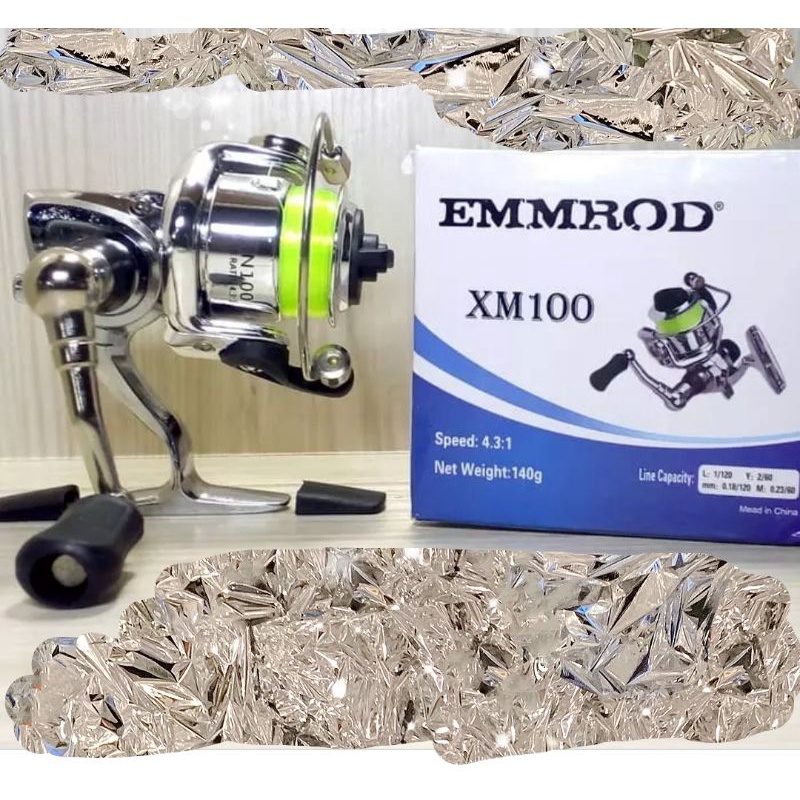 fishing reel akumunium alloy XM100, Rasio 4:3:1 warna chrome