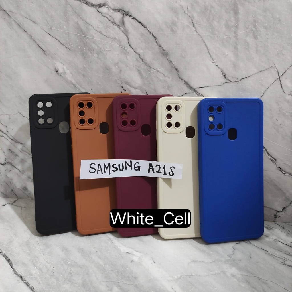 SoftCase ProCamera Silicon Matte Case Full Cover Samsung A02 A03 Core A03s  A10  A11  A12 A20s A21s A22 4G A02s White_Cell