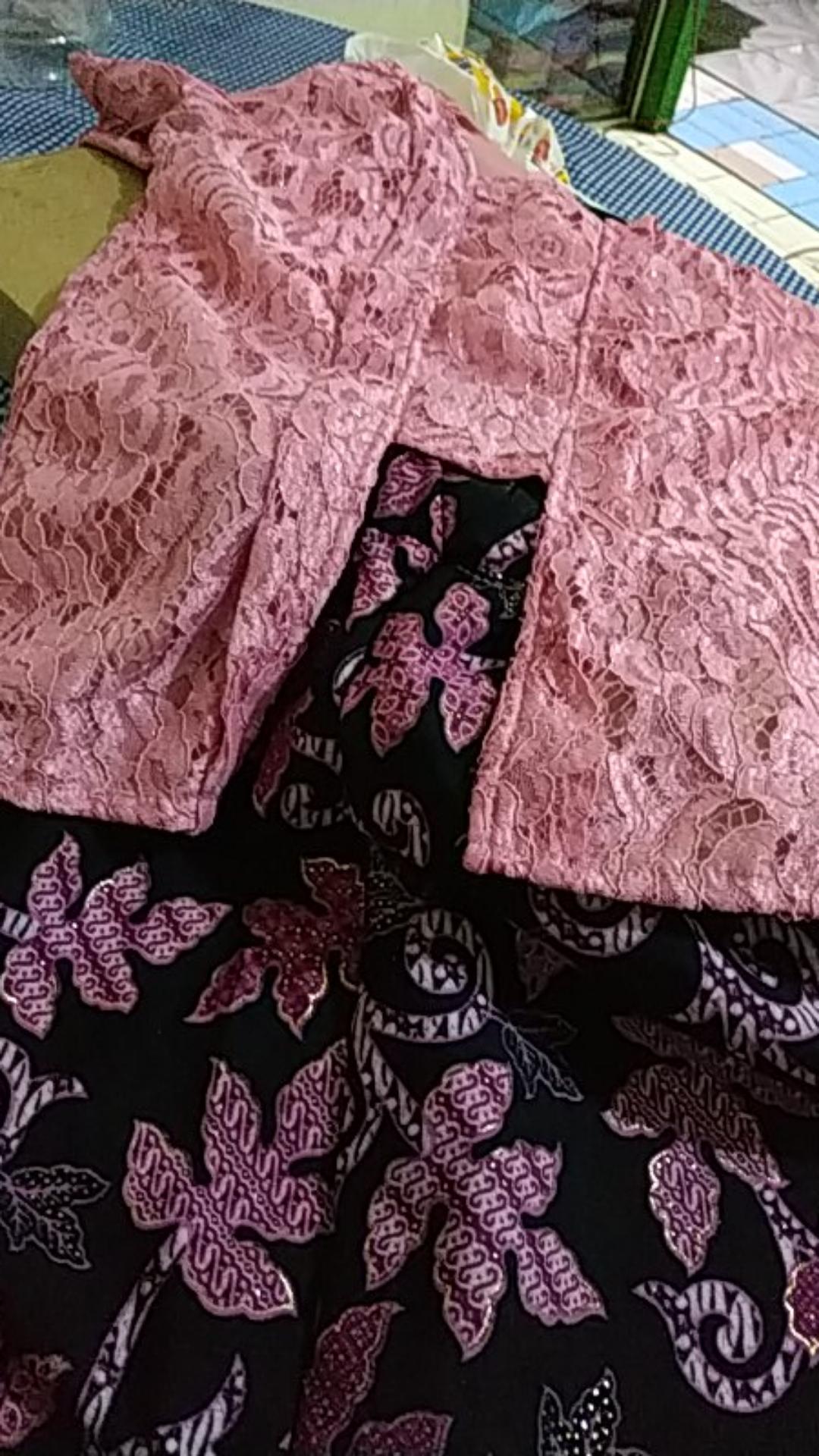 Kebaya Anak Modern Brukat Brokat Caca Set Setelan Kids Rok Batik Dm