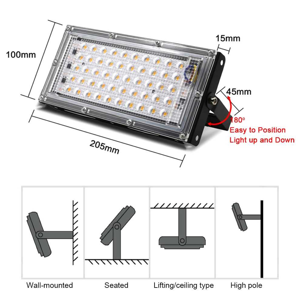 Parkson Lampu Sorot Flood Light 4500 Lumens 50W Daylight 5000K - A8