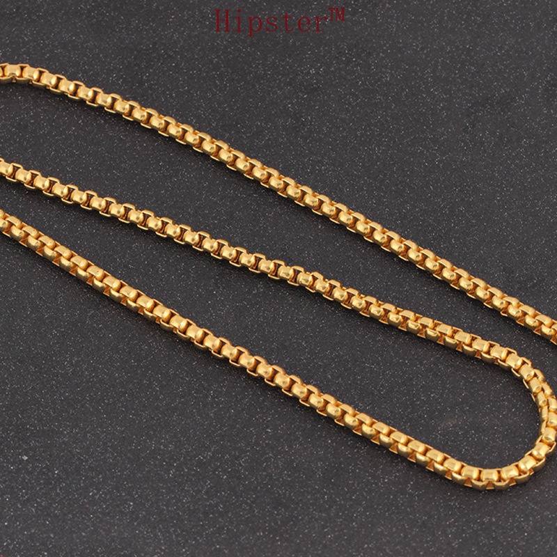 Hot Sale High Street Hip Hop Style Simple Square Hollow Trendy Retro Clavicle Chain