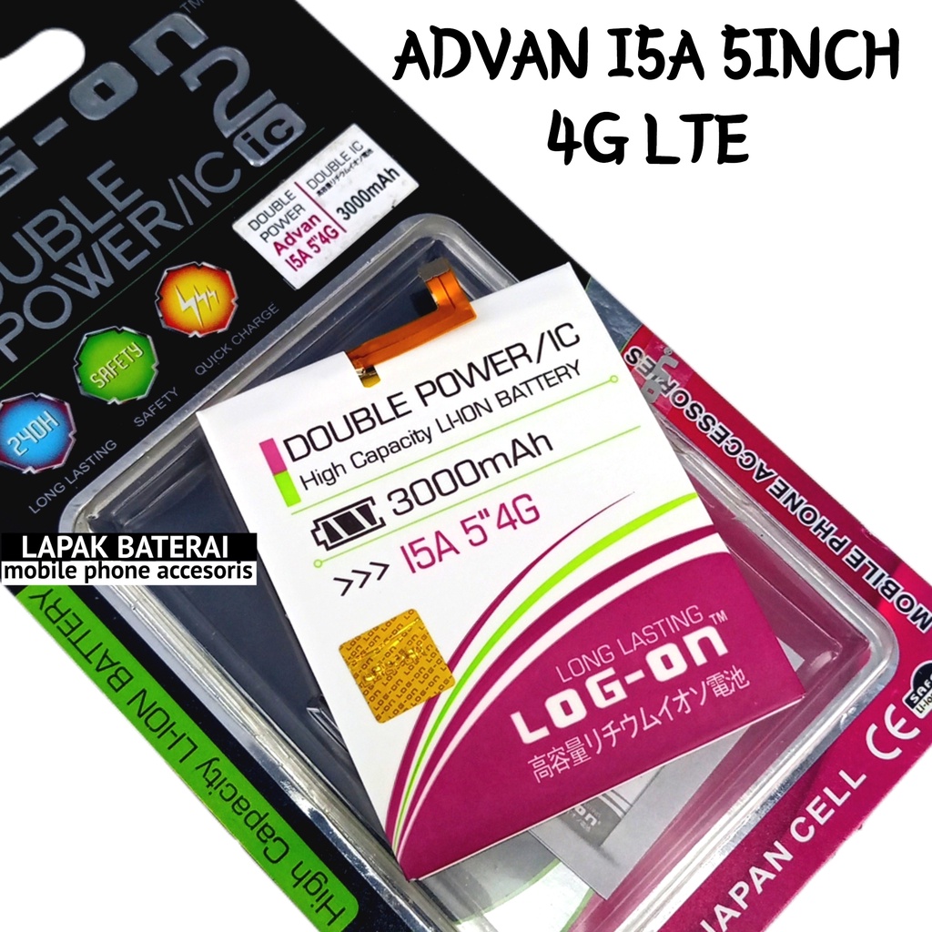 LOG - ON ADVAN i5A 4G lte Baterai Double IC Protection Battery Batre