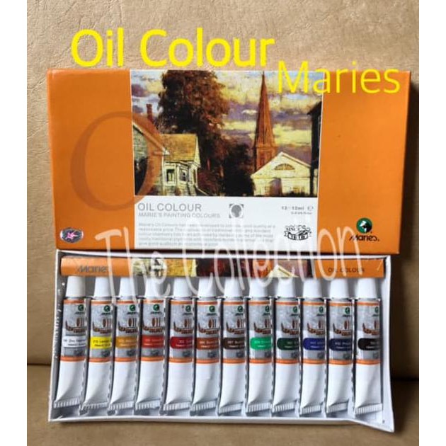 

New! Atk0358Mr 12 Warna Oil Colour Maries E1386B Cat Minyak Marie Oil Color Terpercaya