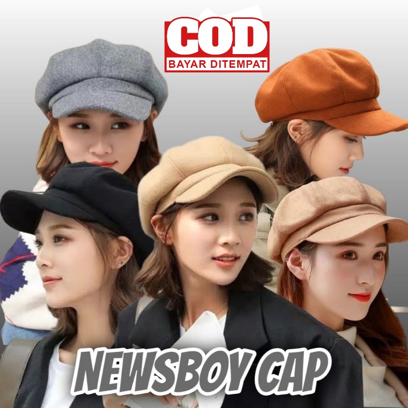 PROMO Bayar Ditempat Topi Pria Wanita NewsBoy Cap Apolo Polos Dewasa Model Terbaru Kekinian Unisex Import Premium Termurah