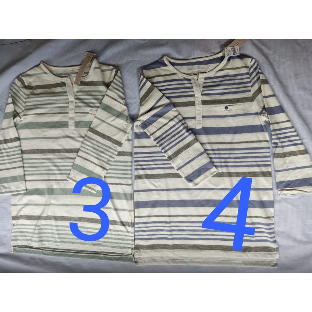 S/M/L-Blouse wanita Phenomenal Lengan 7/8/GARIS-GARIS-3