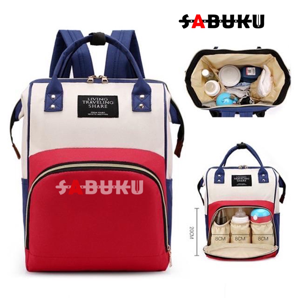 Tas Ransel Bayi Desain Style Korea  Tas Bayi Backpack Mom&amp;Baby Bag Multi-Function - 070