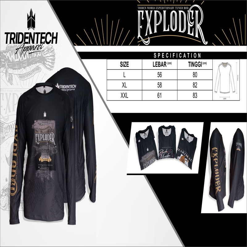Baju Mancing Lengan Panjang Tridentech Exploder Material Dry Fit