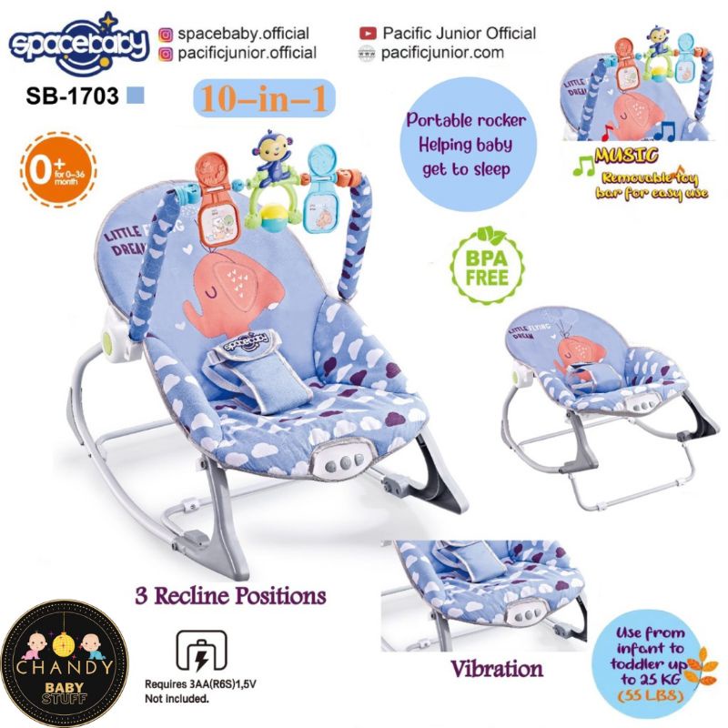 BOUNCER SPACE BABY ZX 1803 (10 IN 1), BOUNCER SPACE BABY SB 1703 (10 IN 1), SMARTSTART 10 IN 1 INFANT TO TODDLER ROCKER