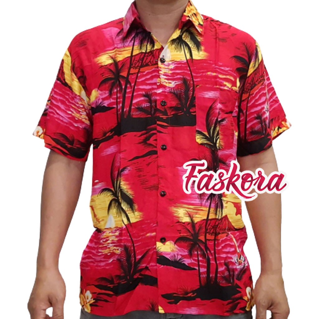 Kemeja Hawaii Pria Lengan Pendek XL / Kemeja Pantai Pria Jumbo XL / Kemeja Hawai Pria Jumbo XL