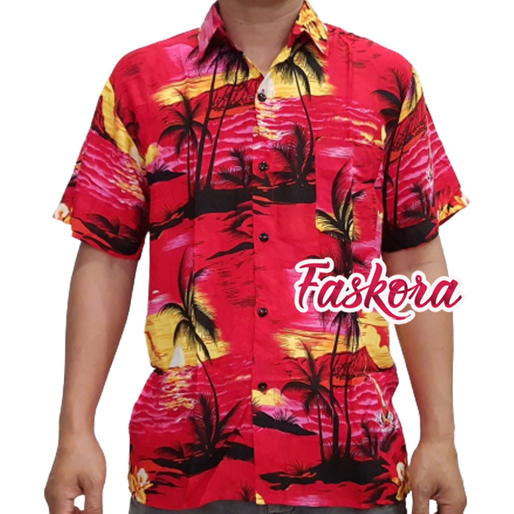 Kemeja Pantai Pria Jumbo XXL / Kemeja Hawai Pria Jumbo XXL / Kemeja Hawaii Pria Lengan Pendek XXL