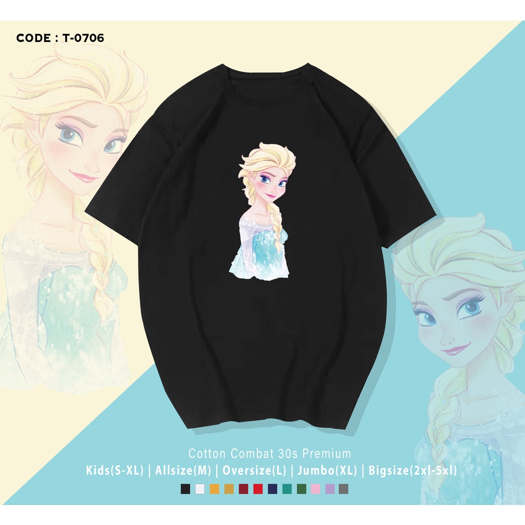 T-SHIRT / KAOS FROZEN ELSA / BEST SELLER / BAHAN COMBED 30S / REAL PIC