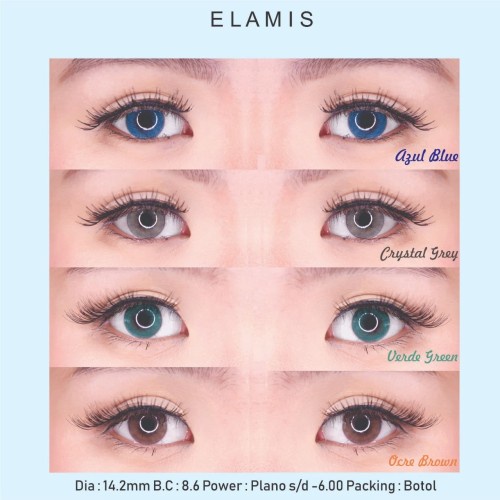 SOFTLENS ELAMIS AZUL OCRE CRYSTAL VERDE NORMAL / Lensa Kontak /BB