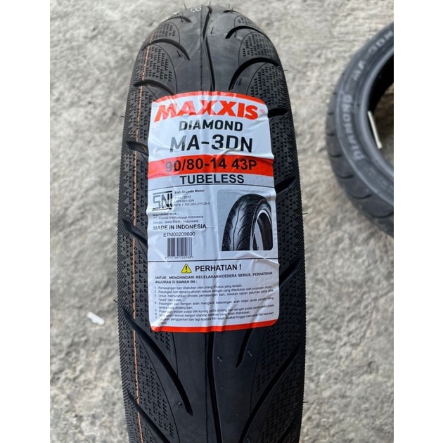 Ban Maxxis Diamond 90/80-14 Tubeless Free Pentil Ban Matic Ring 14