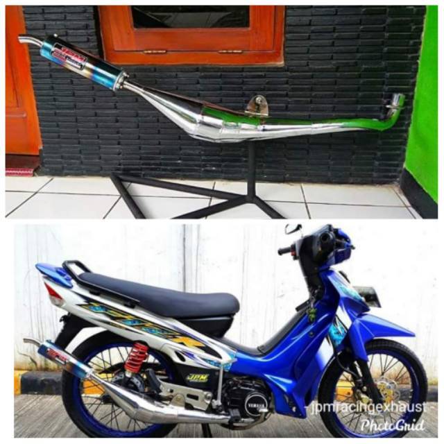 Knalpot JPM racing Fizr crom selencer halfblue