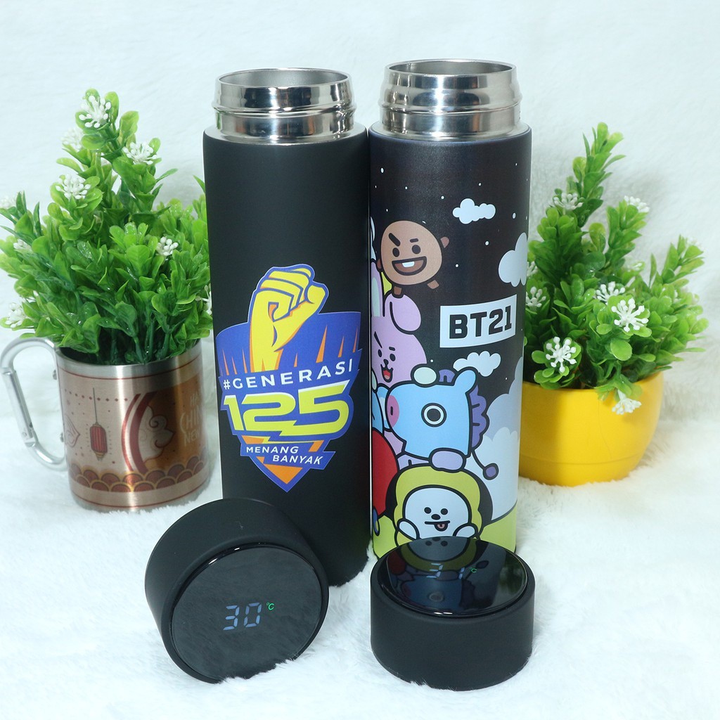 CUSTOM [ NAMA / LOGO ] CETAK UV PRINTING H217 TERMOS / TUMBLER SMART LED TERMOMETER HAMPERS PRINT