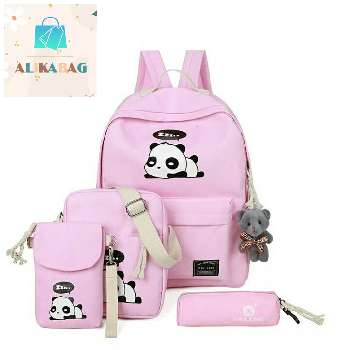 ALIKA BAG - Tas Ransel Anak Sekolah Krakter Multifungsi 3in1  Motif Panda