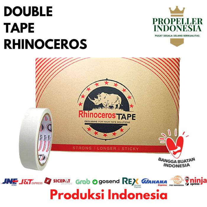

Double Tape Putih RHINOCEROS Tape 24mm x 10m @144Pcs/Dus GOJEK/GRAB Berkualitas
