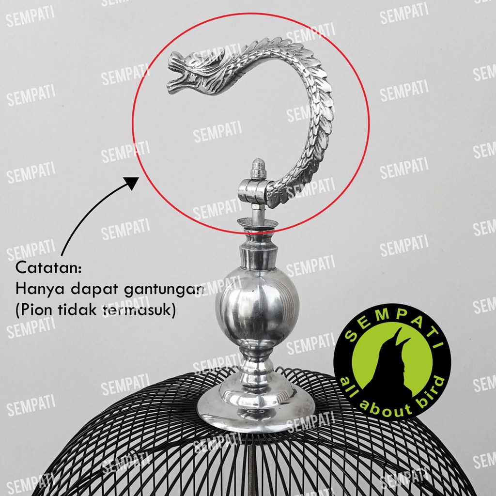 GANTUNGAN LIPAT MOTIF NAGA TUTUP OLI ALUMUNIUM CANTOLAN SANGKAR KANDANG BURUNG MURAI LOVEBIRD KOTAK-3