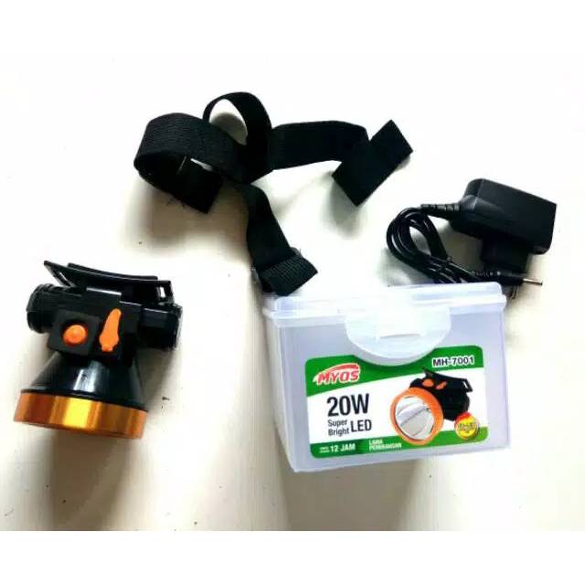 Senter Kepala LED 20 watt Cahaya  MYOS MH-7001