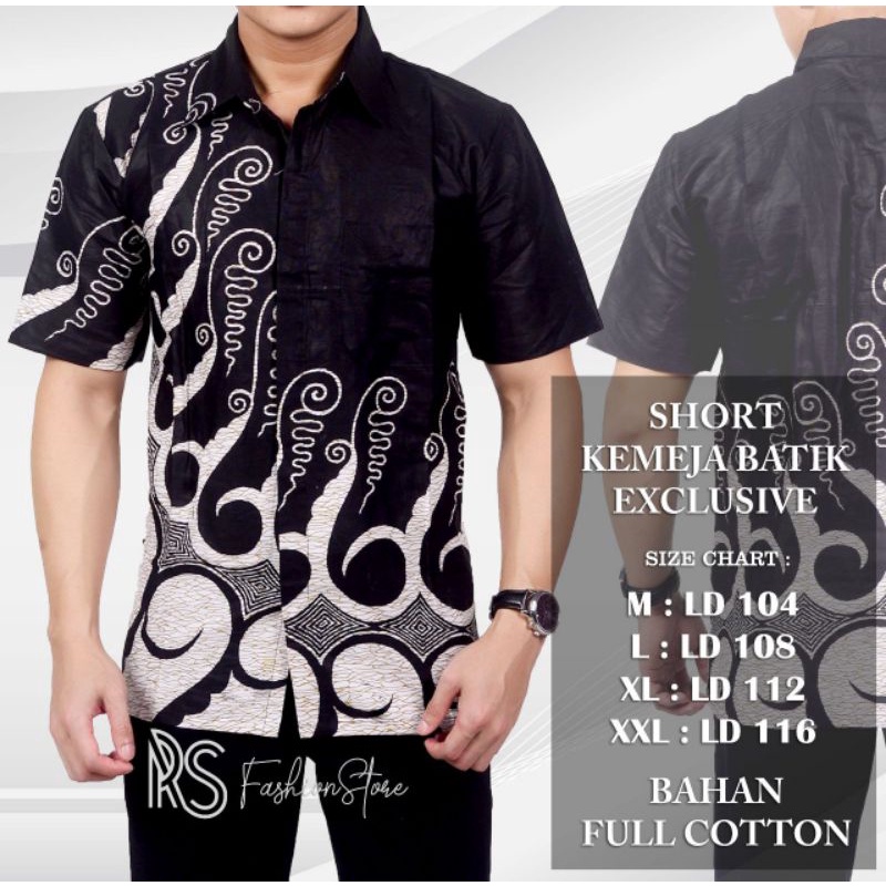 Baju Batik M L XL XXL JUMBO NEW ARRIVAL DISTRO BATIK HRB026 BATIK NOTOARTO HITAM MANIS /kemejabatik/batikmurah/batikkombinasiKemeja Batik Pria Moderen Lengan Pendek Motif Hitam Manis-SENO JALI