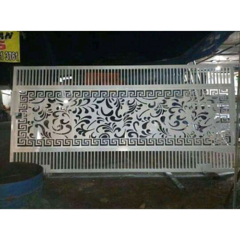 PAGAR CUTTING LASER / PINTU PAGAR MINIMALIS HOLLOW GALVANIS MOTIF BATIK MURAH 2024