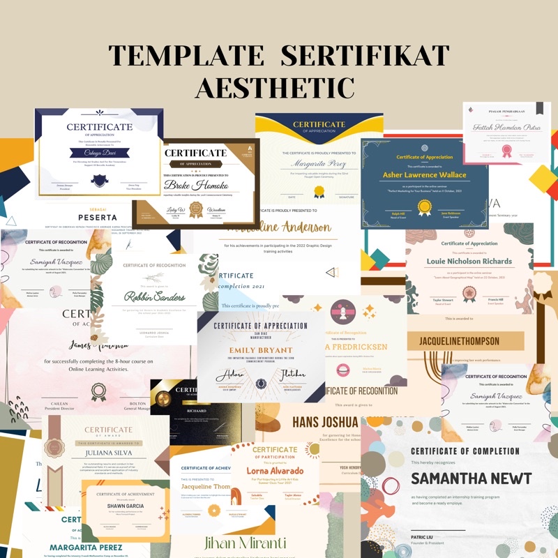 

Template Sertifikat Aesthetic & Minimalist