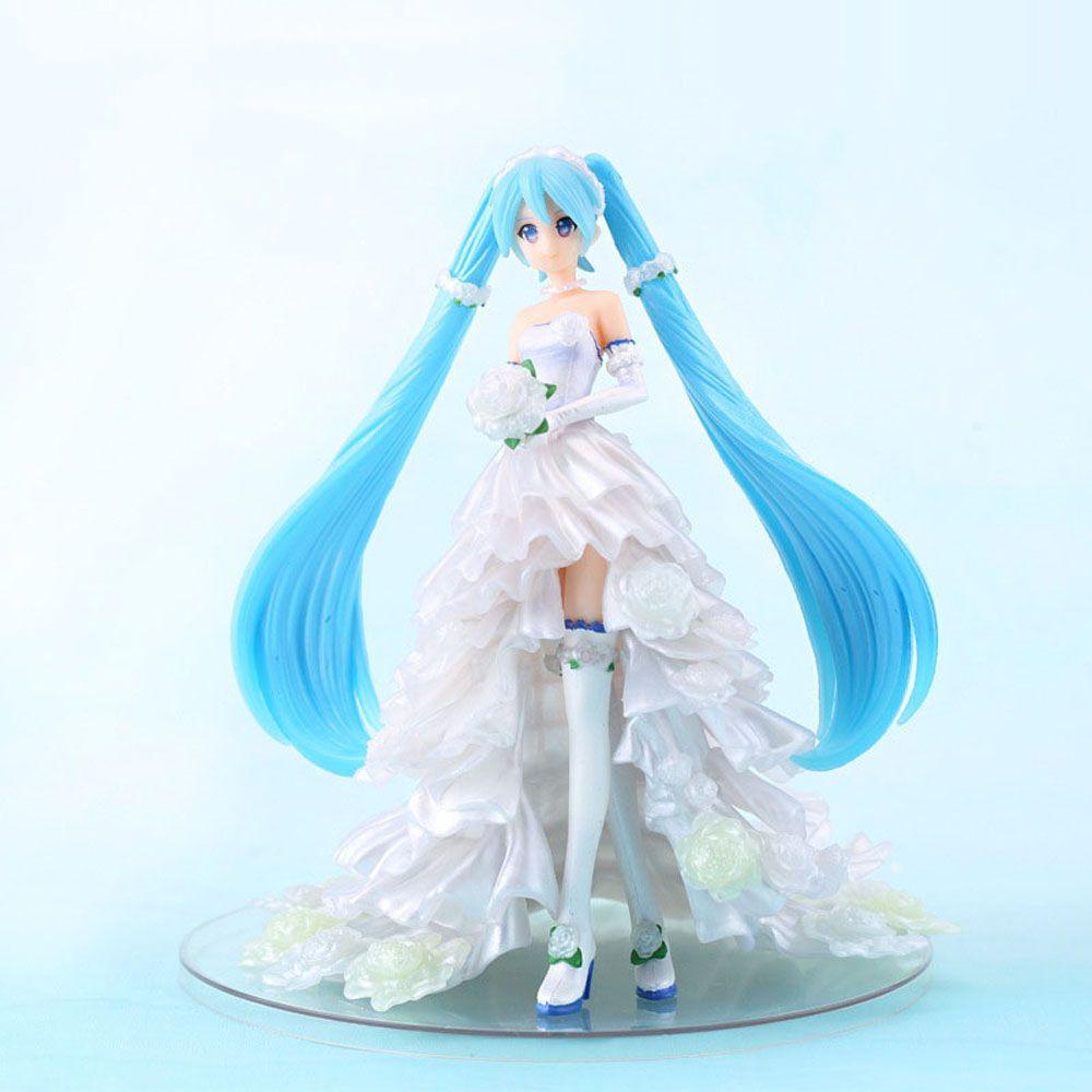 AUGUSTINA Miku Hatsune Action Figure Model Koleksi Anime PVC Baju Pengantin Miniatur