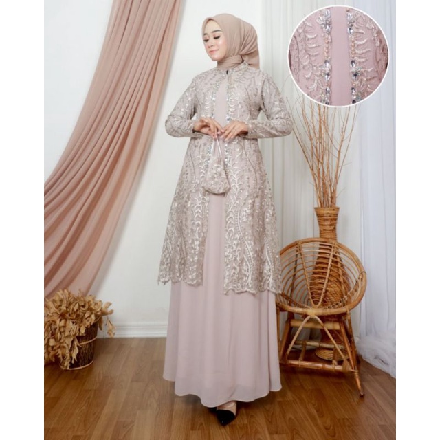 By Sierra Butik gamis cinderella / gamis 2 lampis / dress kardigan / gamis pesta / gamis kondangan / dress islami / gamis free masker / gamis model baru / gamis tulle mutiara