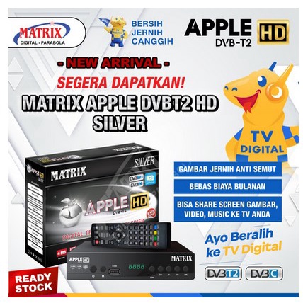 Set Top Box Tv Digital Matrix DVB T2 Apple HD EWS / set top box / stb tv digital / set box tv digital / set top box tv tabung Usb wifi  MTK7601UN