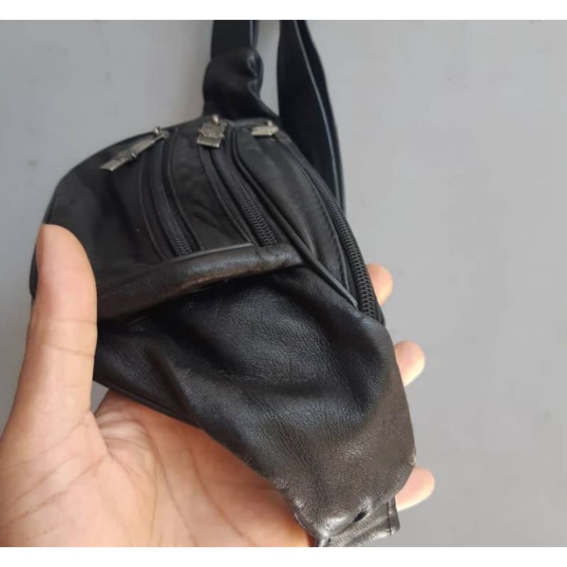 tas selempang versace import pria//tas waistbag pria import//Kulit
