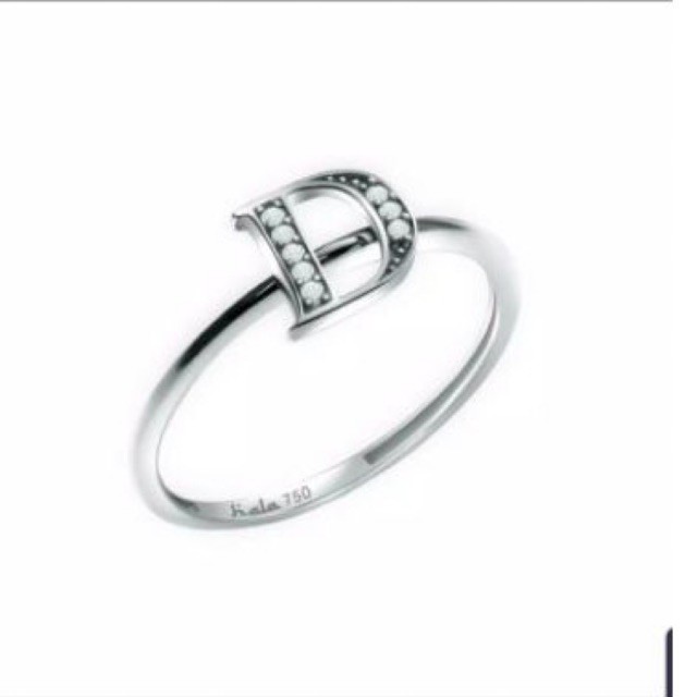 Set kalung cincin anting huruf D elegant emas asli