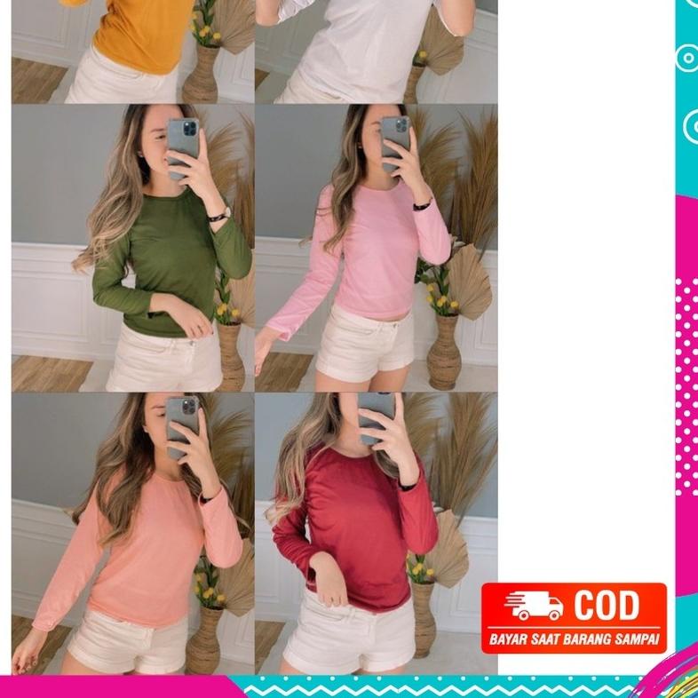 ✺ MANSET BAJU BAHAN KAOS MENSET HITAM WANITA LENGAN PANJANG PREMIUM S120 ✪
