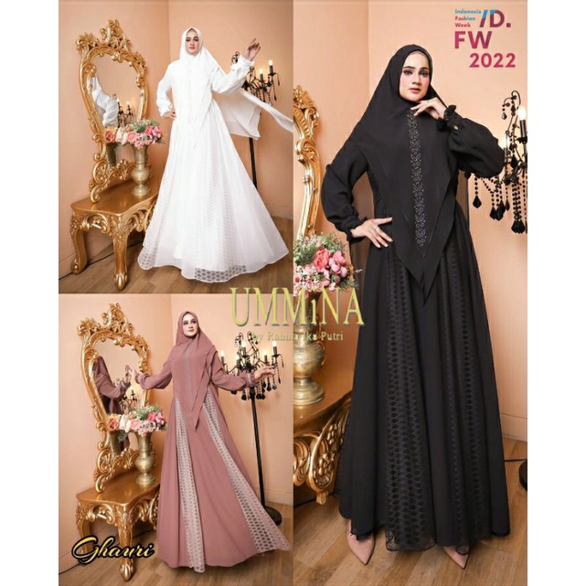 Fashion Show IFW 2022 Set Syari by Ummina Rahma ika dress syari premium gamis syari hitam banjarbaru